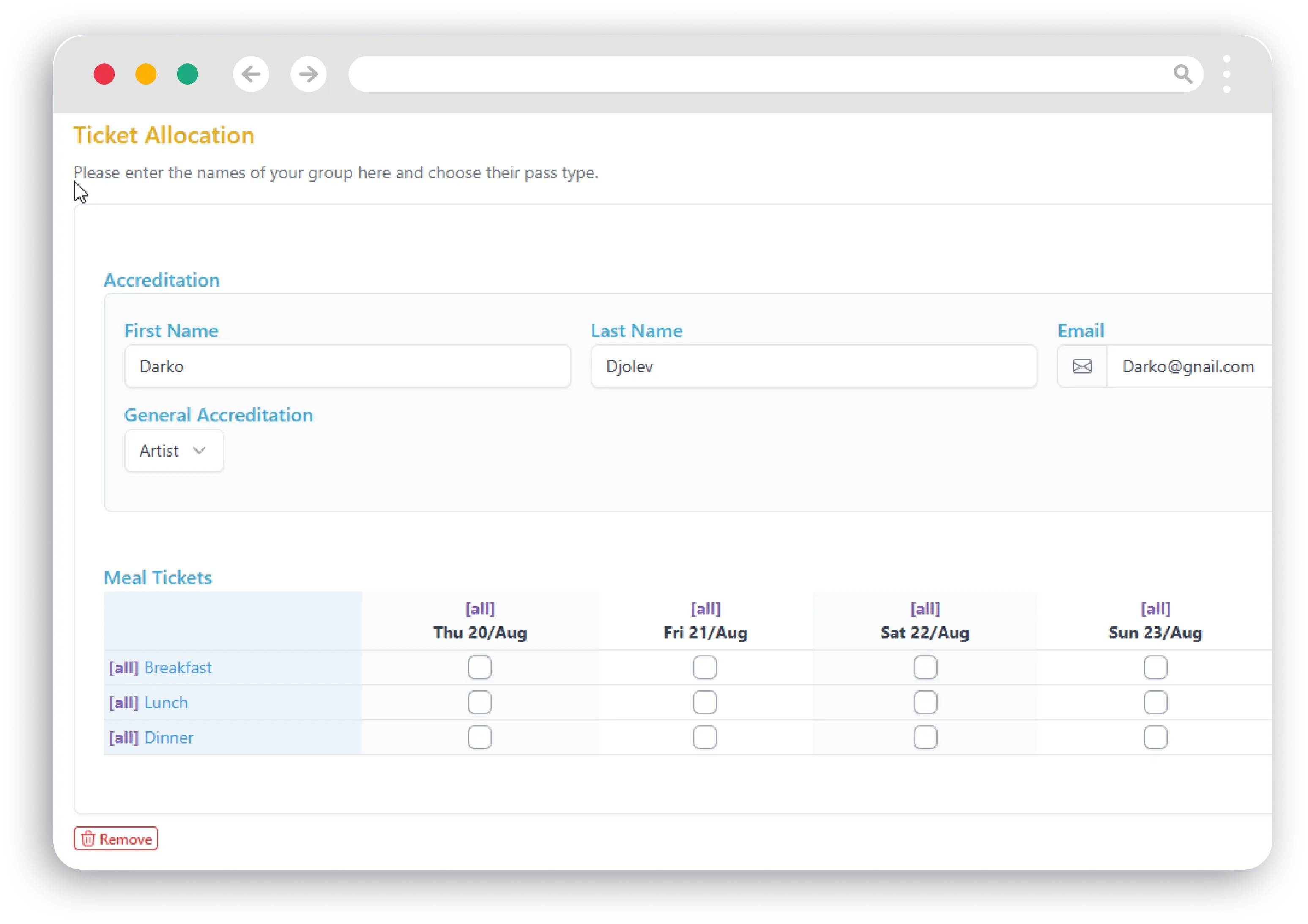 Customisable Access Levels