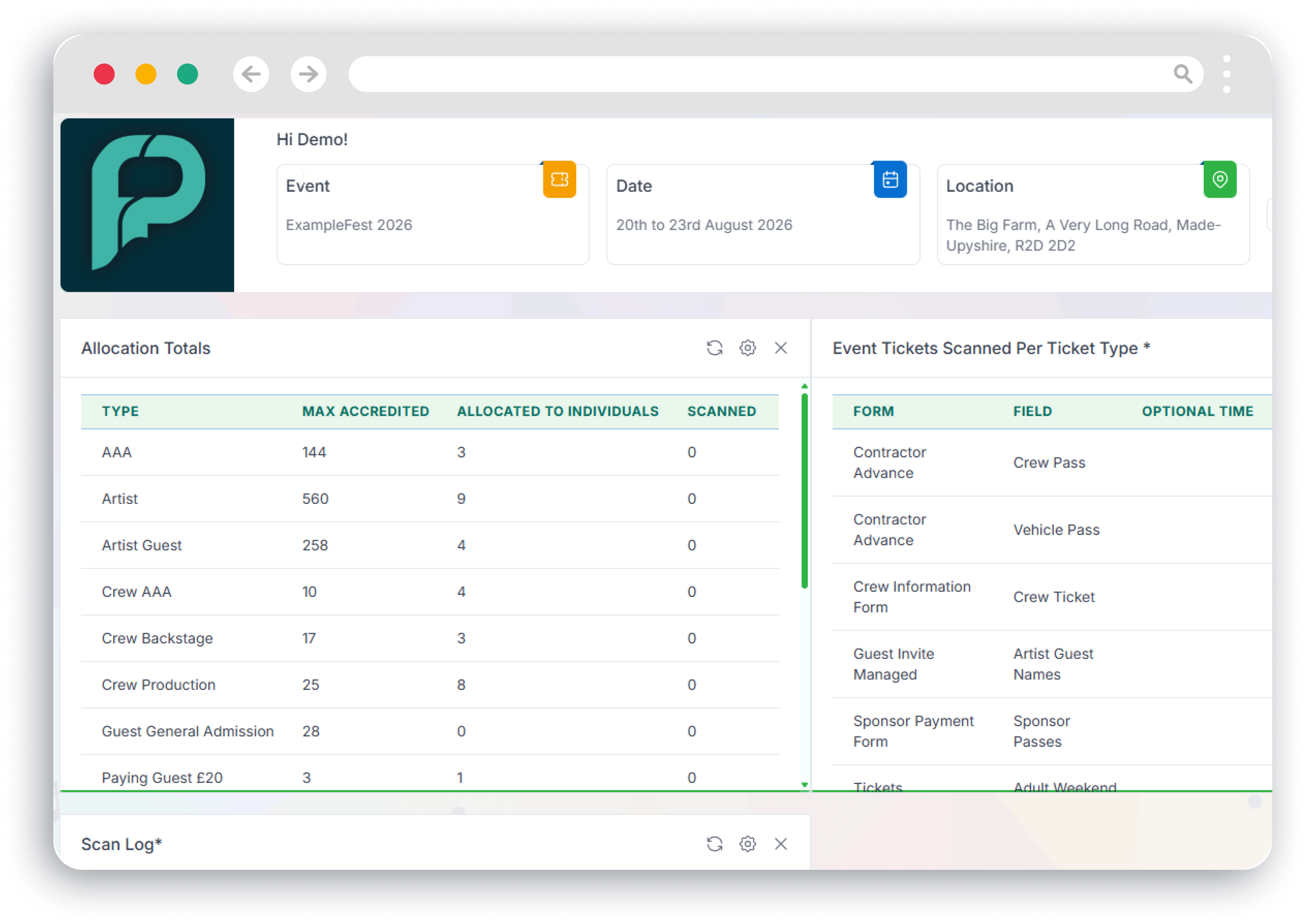 Stage & Performance Scheduling