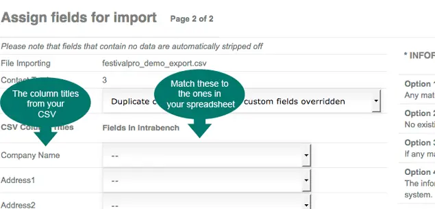 How to import a CSV spreadsheet