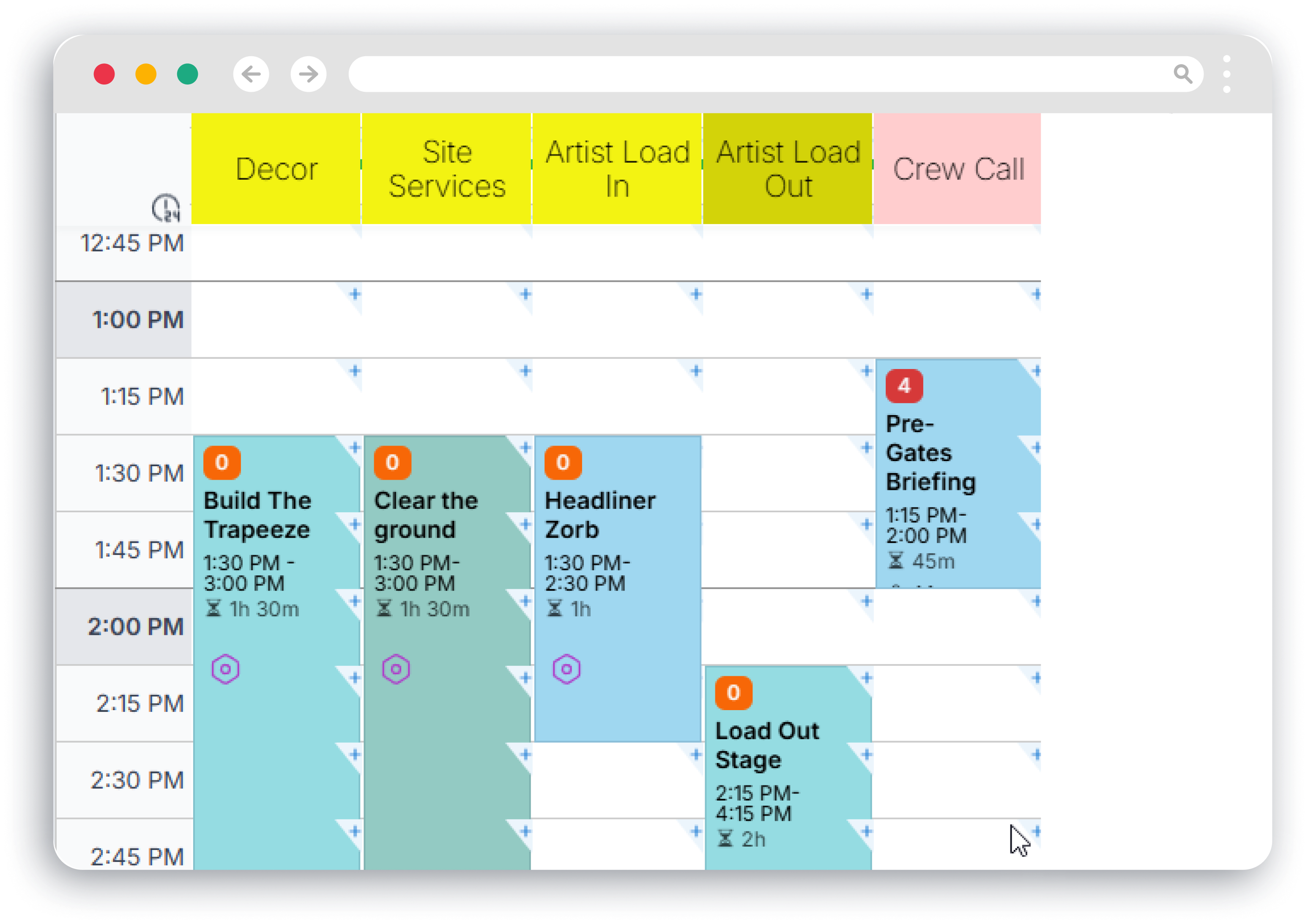 Build and Break Schedules
