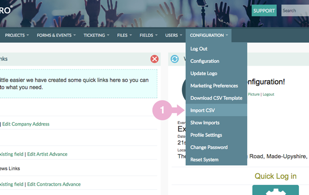 How to import a CSV spreadsheet