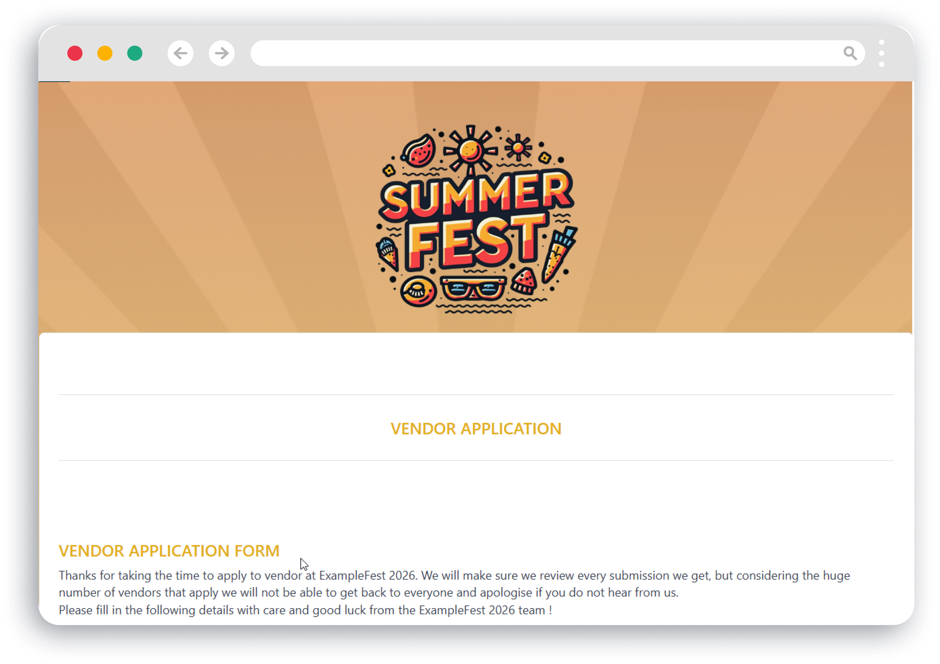 Simple Vendor Applications