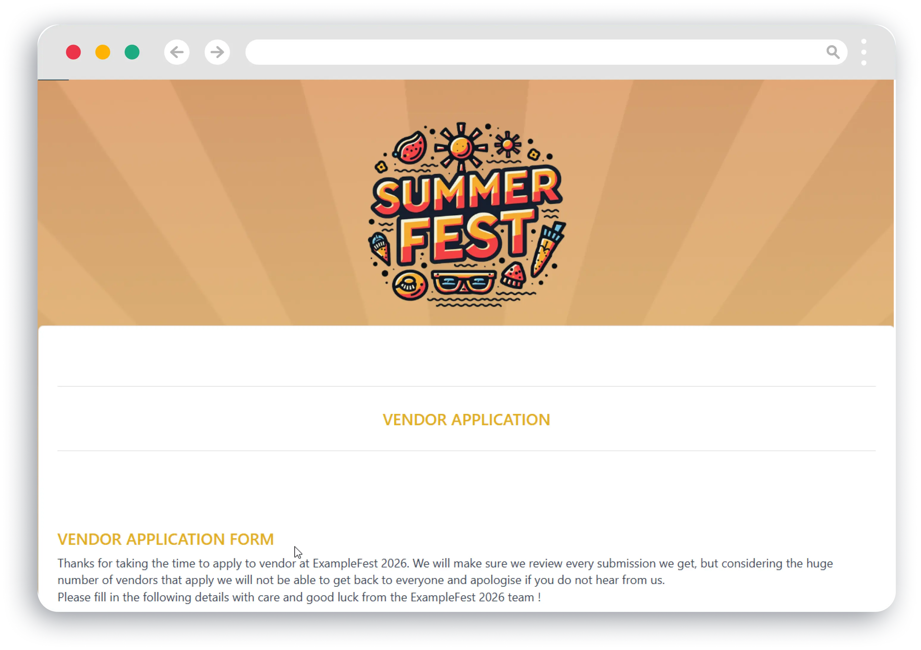 Simple Vendor Applications
