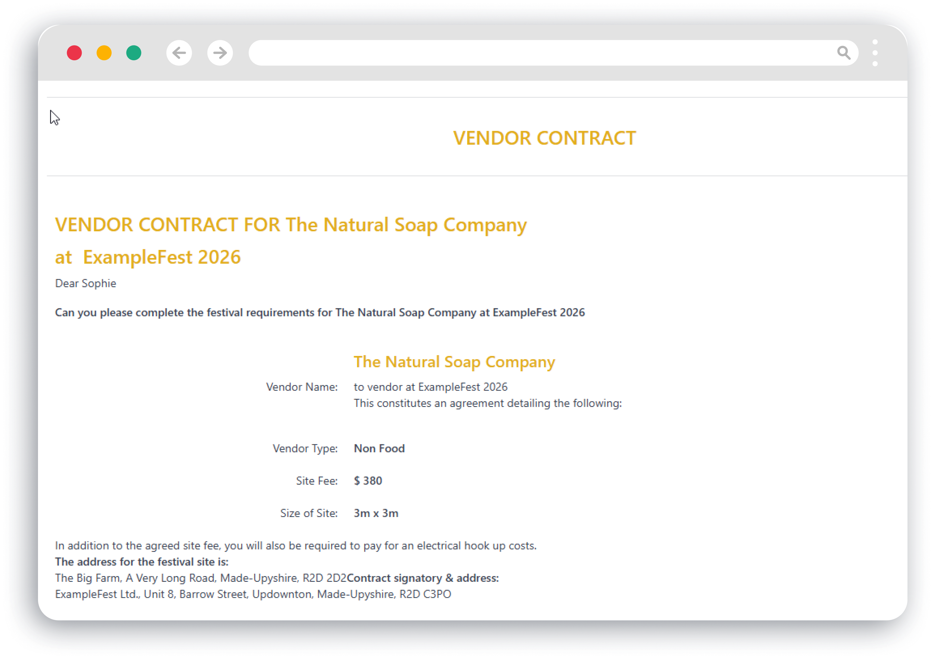 Vendor Contracts