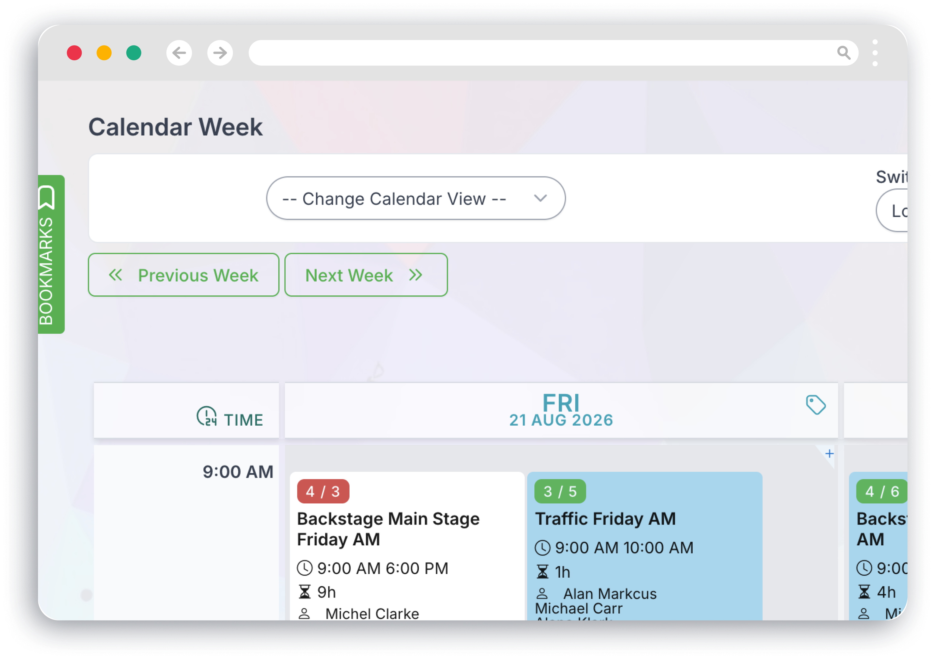 Stage & Performance Scheduling